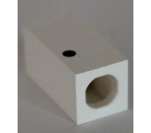 LEGO White Tile 1 x 2 x 5/6 with Stud Hole in End with Black ' . ' Pattern (period)
