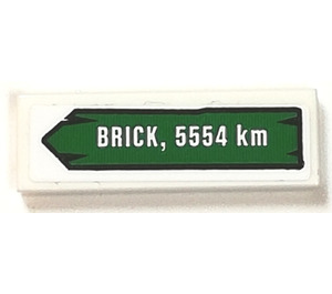 LEGO Weiß Fliese 1 x 3 mit Backstein, 5554 km Aufkleber (63864)