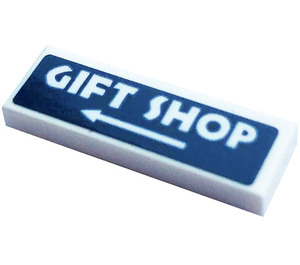 레고 하얀색 타일 1 x 3 ~와 함께 'GIFT SHOP' 상표 (63864)