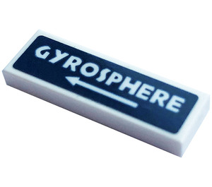 LEGO Weiß Fliese 1 x 3 mit 'GYROSPHERE' Aufkleber (63864)