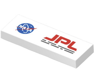 LEGO Weiß Fliese 1 x 3 mit NASA und JPL Logos Aufkleber (63864)