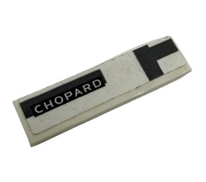 LEGO White Tile 1 x 4 with 'CHOPARD'  (Model Left) Sticker (2431)