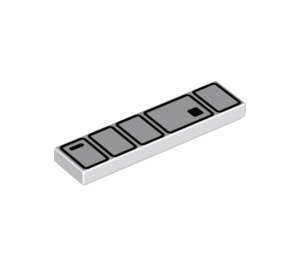 LEGO White Tile 1 x 4 with Finn Belt Pouches (2431 / 36440)