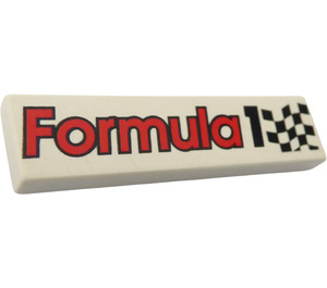 LEGO Wit Tegel 1 x 4 met "Formula 1" en Checkered Vlag (2431)