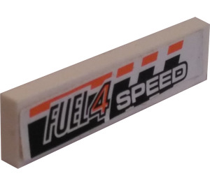 LEGO blanc Tuile 1 x 4 avec Fuel 4 Speed Autocollant (2431)