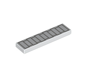 LEGO Wit Tegel 1 x 4 met Grijs Rectangles (2431 / 39602)