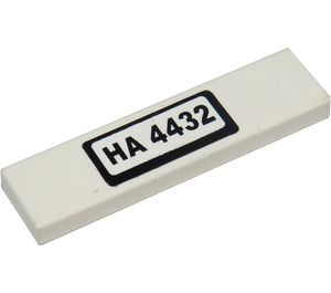 LEGO blanc Tuile 1 x 4 avec "HA 4432" Autocollant (2431 / 91143)