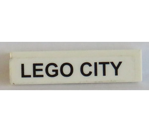 LEGO White Tile 1 x 4 with 'LEGO CITY' Sticker (2431)