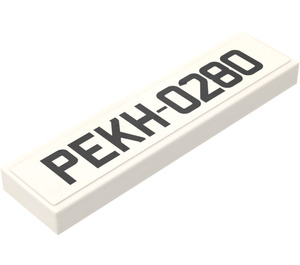 LEGO Wit Tegel 1 x 4 met PEKH-0280 License Plaat Sticker (2431)