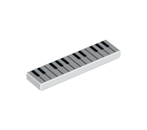 LEGO White Tile 1 x 4 with Piano Keyboard (2431 / 65679)