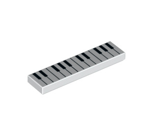 LEGO Weiß Fliese 1 x 4 mit Piano Keyboard (2431 / 65679)