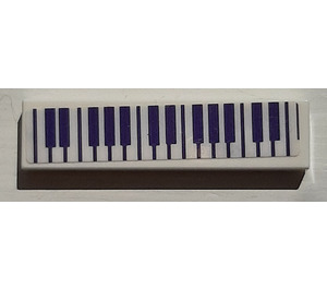 LEGO White Tile 1 x 4 with Piano Keyboard Sticker (2431)