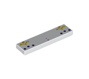 LEGO Blanc Tuile 1 x 4 avec Rose et Violet Dots et Gold (2431 / 79130)