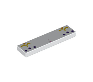 LEGO White Tile 1 x 4 with Pink and Purple Dots and Gold (2431 / 79130)