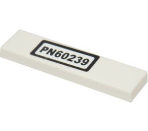 LEGO White Tile 1 x 4 with PN60239 License Plate Sticker (2431)