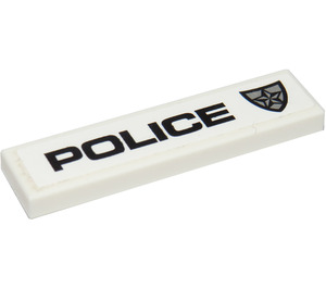 LEGO blanc Tuile 1 x 4 avec Police et Badge (La gauche) Autocollant (2431)