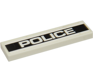LEGO blanc Tuile 1 x 4 avec 'Police' sur Noir Stripe Autocollant (2431)