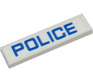 LEGO White Tile 1 x 4 with Police Sticker (2431)