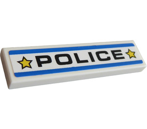 LEGO blanc Tuile 1 x 4 avec "Police" Autocollant (2431)