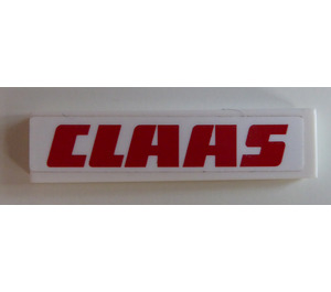 LEGO White Tile 1 x 4 with Red ‘CLAAS’ Sticker (2431)