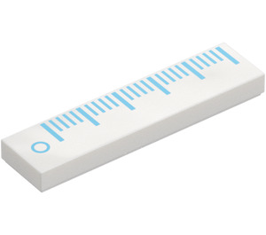 LEGO Weiß Fliese 1 x 4 mit Ruler Marks (2431 / 106004)