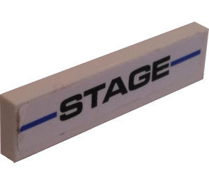 LEGO White Tile 1 x 4 with Stage Sticker (2431)