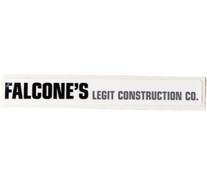 LEGO blanc Tuile 1 x 6 avec 'FALCONE'S LEGIT Construction CO.' Autocollant (6636)