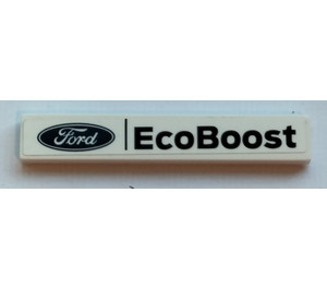 LEGO Wit Tegel 1 x 6 met Ford logo en 'EcoBoost' Sticker (6636)