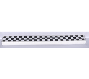 LEGO blanc Tuile 1 x 8 avec Checkered Modèle Autocollant (4162)