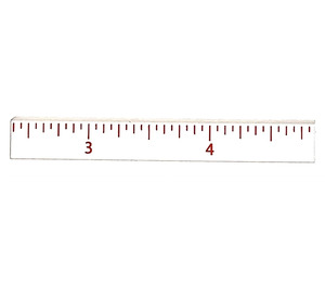 LEGO White Tile 1 x 8 with Inch Ruler 3-4 (4162)