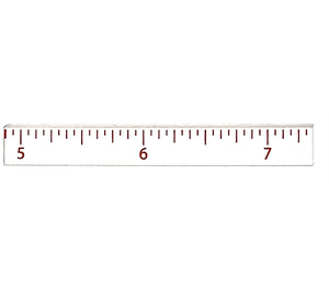 LEGO Hvit Tile 1 x 8 med Inch Ruler 4-8-7,5 (4162)