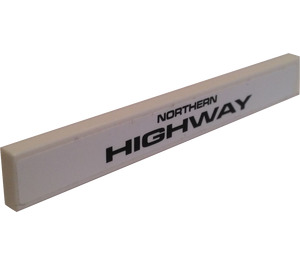 LEGO White Tile 1 x 8 with Northern Highway Sticker (4162)