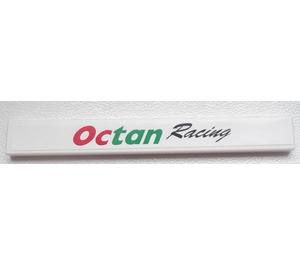 LEGO White Tile 1 x 8 with 'Octan Racing' Sticker (4162)