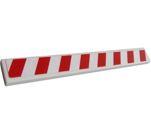 LEGO Weiß Fliese 1 x 8 mit rot und Weiß Danger Streifen Aufkleber (4162)