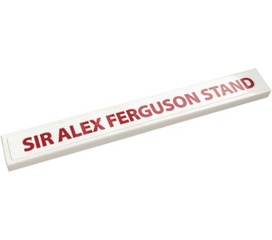 LEGO White Tile 1 x 8 with 'SIR ALEX FERGUSON STAND' Sticker (4162)