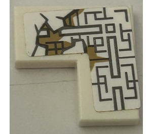 LEGO White Tile 2 x 2 Corner with Asian Geometric Design 1 Sticker (14719)