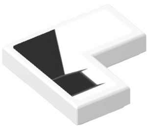 LEGO Weiß Fliese 2 x 2 Ecke mit Schwarz Shapes Aufkleber (14719)