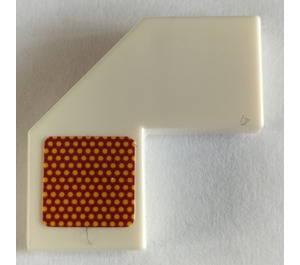 LEGO Weiß Fliese 2 x 2 Ecke mit Cutouts mit rot Reflector (Model Links) Aufkleber (27263)