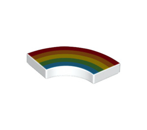 LEGO Weiß Fliese 2 x 2 Gebogen Ecke mit rot, Orange, Gelb, Green, und Blau Rainbow (27925 / 99260)