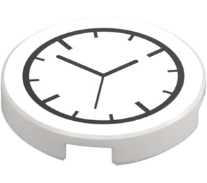 LEGO Bianco Piastrella 2 x 2 Rotondo con Clock Modello con fondo a X (4150 / 80269)