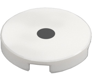 LEGO White Tile 2 x 2 Round with Eye with Center Black Pupil with Bottom Stud Holder (14769)