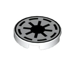 LEGO White Tile 2 x 2 Round with Galactic Republic with "X" Bottom (4150 / 42132)