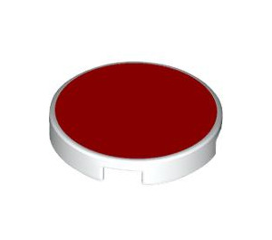LEGO White Tile 2 x 2 Round with Red Circle with Bottom Stud Holder (14769 / 105464)