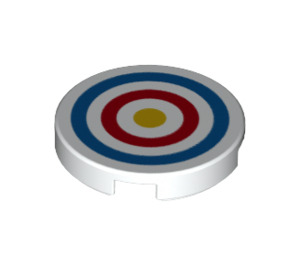 LEGO blanc Tuile 2 x 2 Rond avec Shooting Target avec porte-goujon inférieur (14769 / 25414)