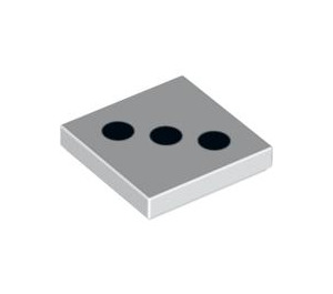 LEGO White Tile 2 x 2 with 3 Black Dots (Dice) with Groove (3068 / 84573)