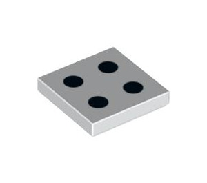 LEGO blanc Tuile 2 x 2 avec 4 Noir Dots (Dice) avec rainure (3068 / 84575)