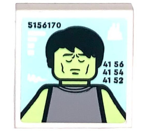 LEGO blanc Tuile 2 x 2 avec 5156170 Sleeping Jake Sully Autocollant avec rainure (3068)