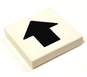 LEGO White Tile 2 x 2 with Black Arrow with Groove (80607 / 80608)