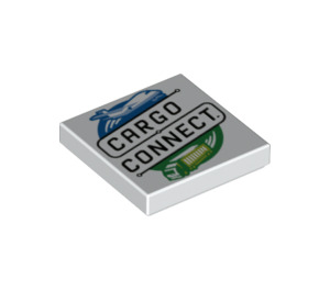 LEGO Blanc Tuile 2 x 2 avec "CARGO CONNECT"  avec rainure (3068 / 79456)