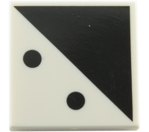 LEGO White Tile 2 x 2 with Dice Dots and Triangle with Groove (3068)